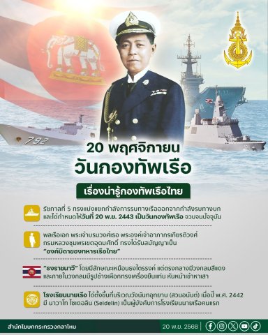 20 พฤศจิกายน ของทุกปี "วันกองทัพเรือ"